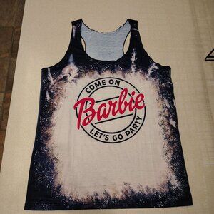 Come On Barbie Lets Go Party Tank Top Galaxy Design Medium Racerback Sleeveless